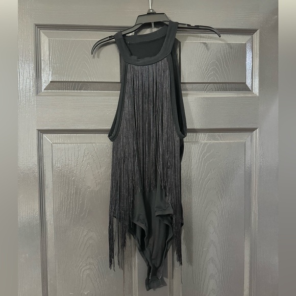 Molakos Long Sleeve Diamond Fringe Bodysuit main image 1